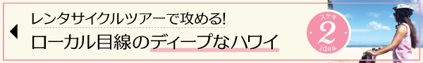 ハワイ　ローカル　素敵　こなれ　アイディア　レンタサイクル　ツアー　ディープ