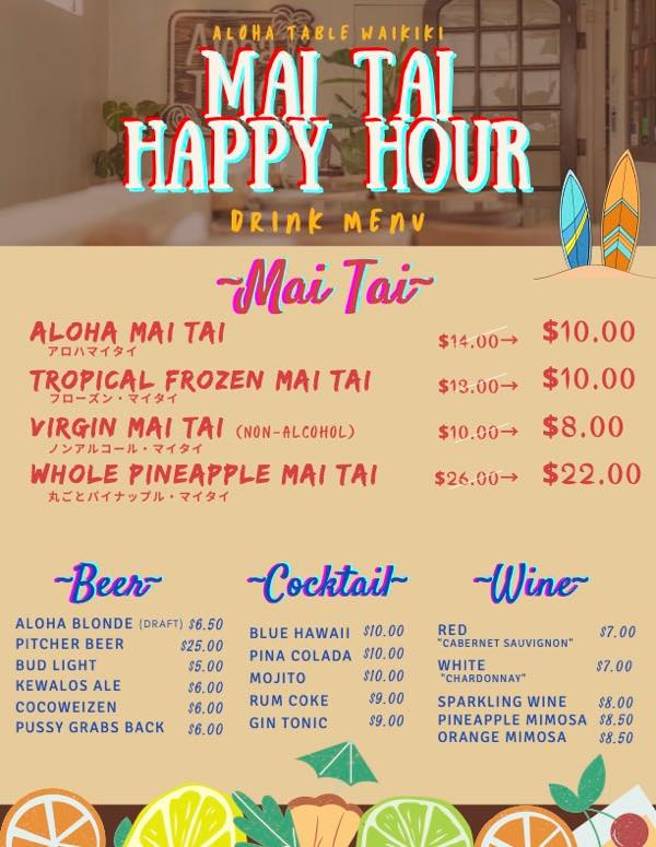 th_Aloha table waikiki_HappyHourMenu